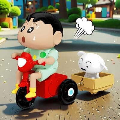 Shinchan Bike with Shiro Moving Figure