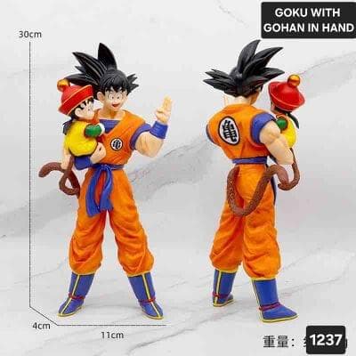 Goku Stand with Gohan in Hand
